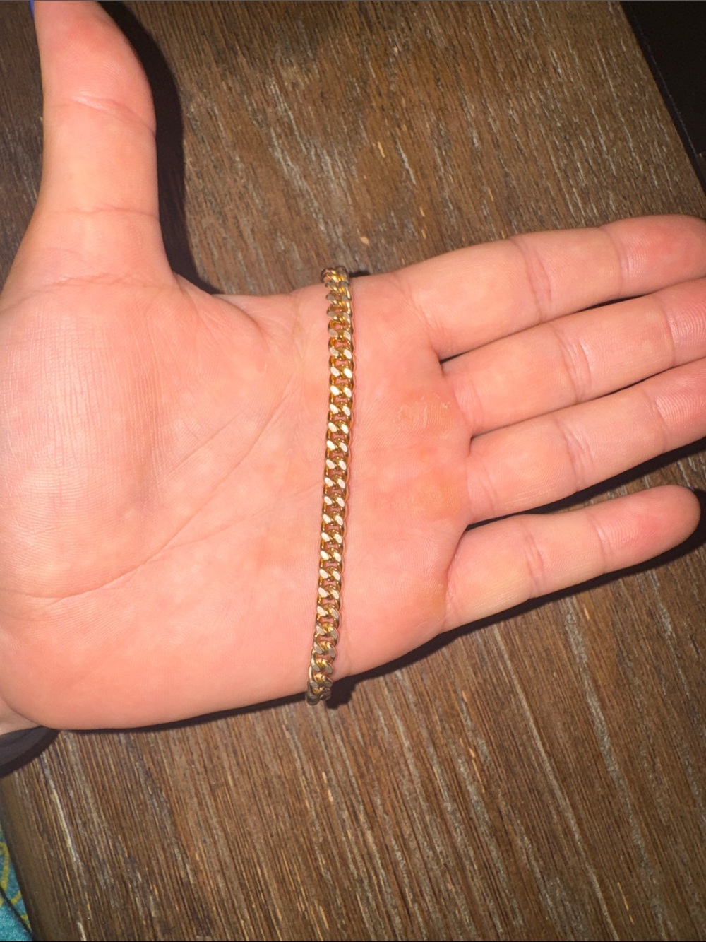 Gold Tone Cuban Link Bracelet for women
